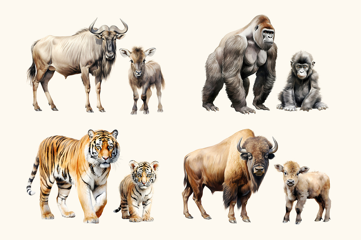 Watercolor Safari Animals Clipart, an Animal Illustration by Primrose Blume (Photo 5 of 6)