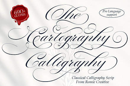 The Cartography Calligraphy, a Script Font by Romiecreative