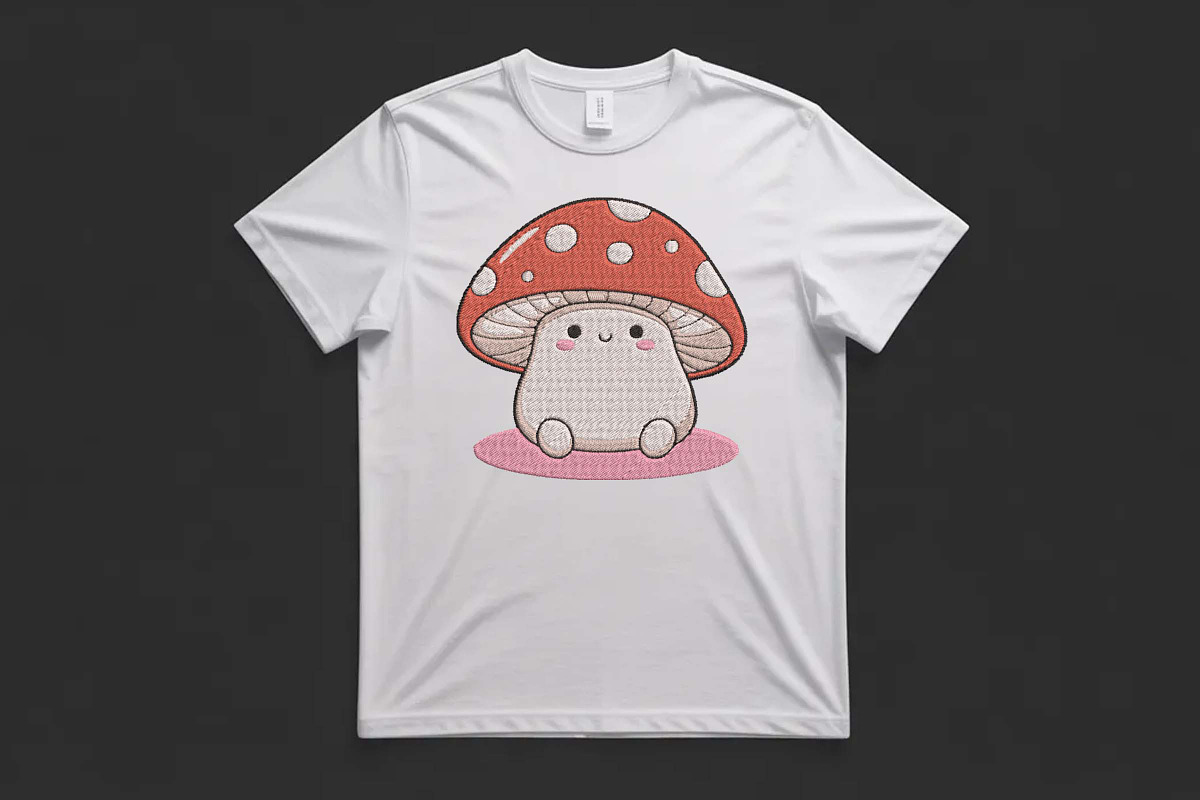 Cute Kawaii Mushroom Embroidery, an Illustration by Purpose Ekbal (Photo 2 of 3)