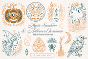 Mystic Samhain & Halloween Ornaments, a Seasonal Illustration by Christine Krahl (Thumbnail 1 of 8)