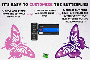 120 Butterfly Procreate Stamps