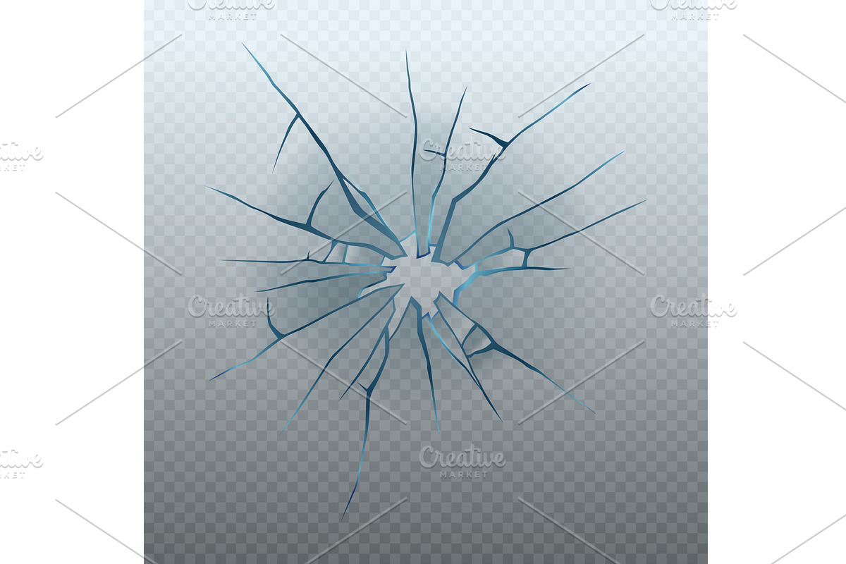 Realistic glass crack isolated, a Texture Illustration by Things for designers
