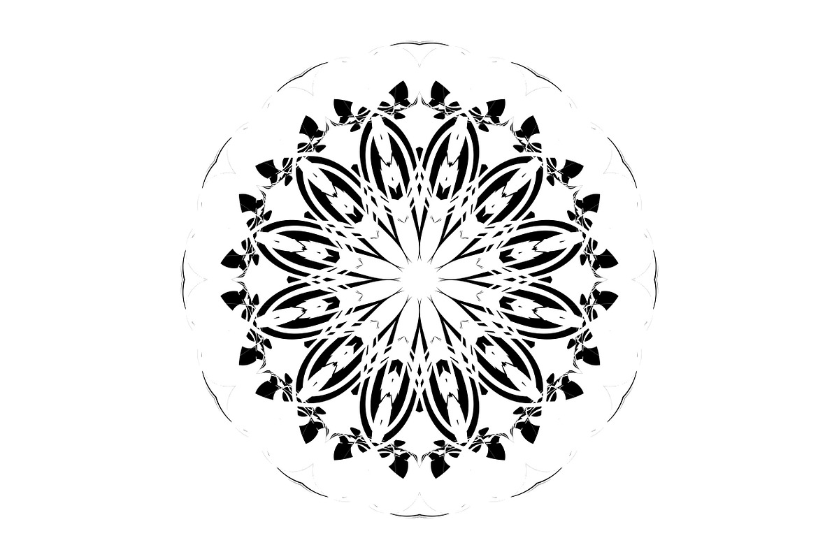 Black and White Mandala Patterns Set, a Decorative Illustration by NJ Himel (Photo 54 of 101)