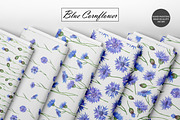 Watercolor Cornflower Patterns, an Illustration by OlDm_Shop (Thumbnail 9 of 10)