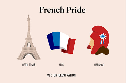 French Pride Vector Illustration
