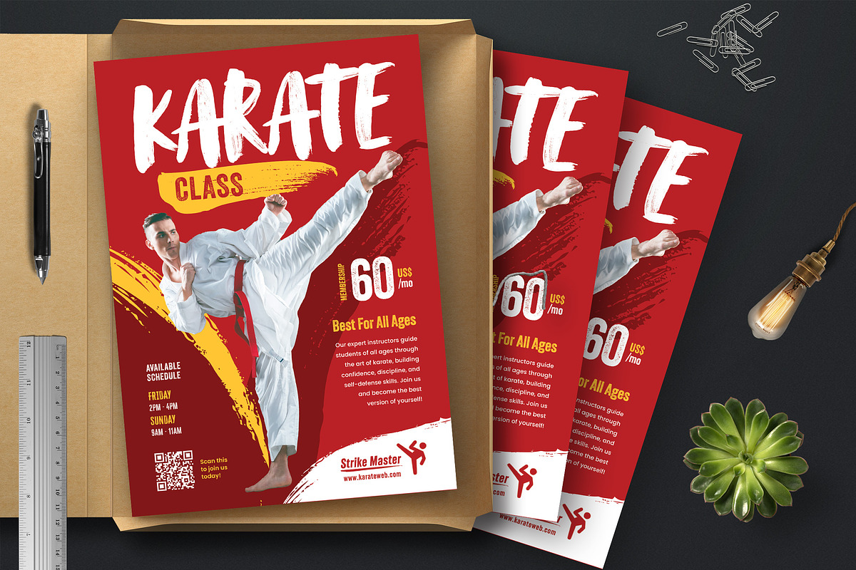 Karate Class Academy Flyer Template, a Flyer Template by Boostock (Photo 2 of 6)