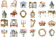 Vintage Clipart French Chateau Set, an Illustration by Sublimation Artist (Thumbnail 2 of 6)
