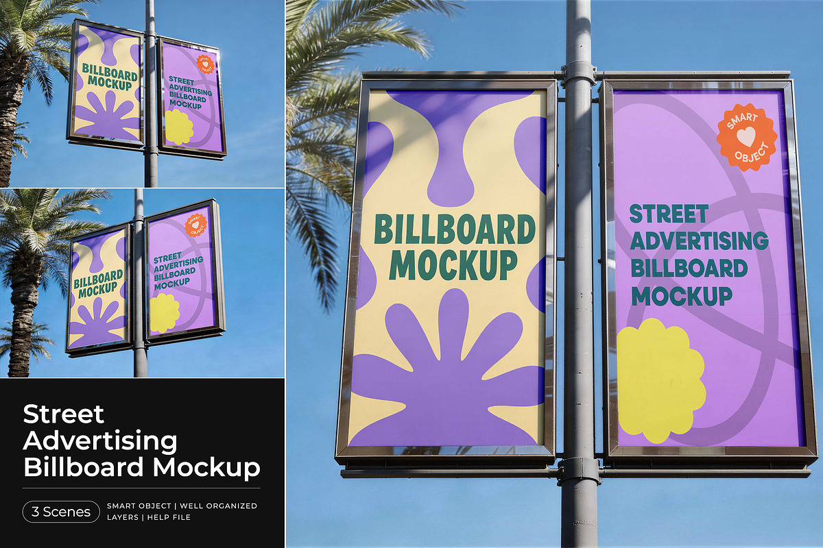 Street Advertising Billboard Mockup, an Advertising Mockup by Pitchlook.Studio (Photo 1 of 4)