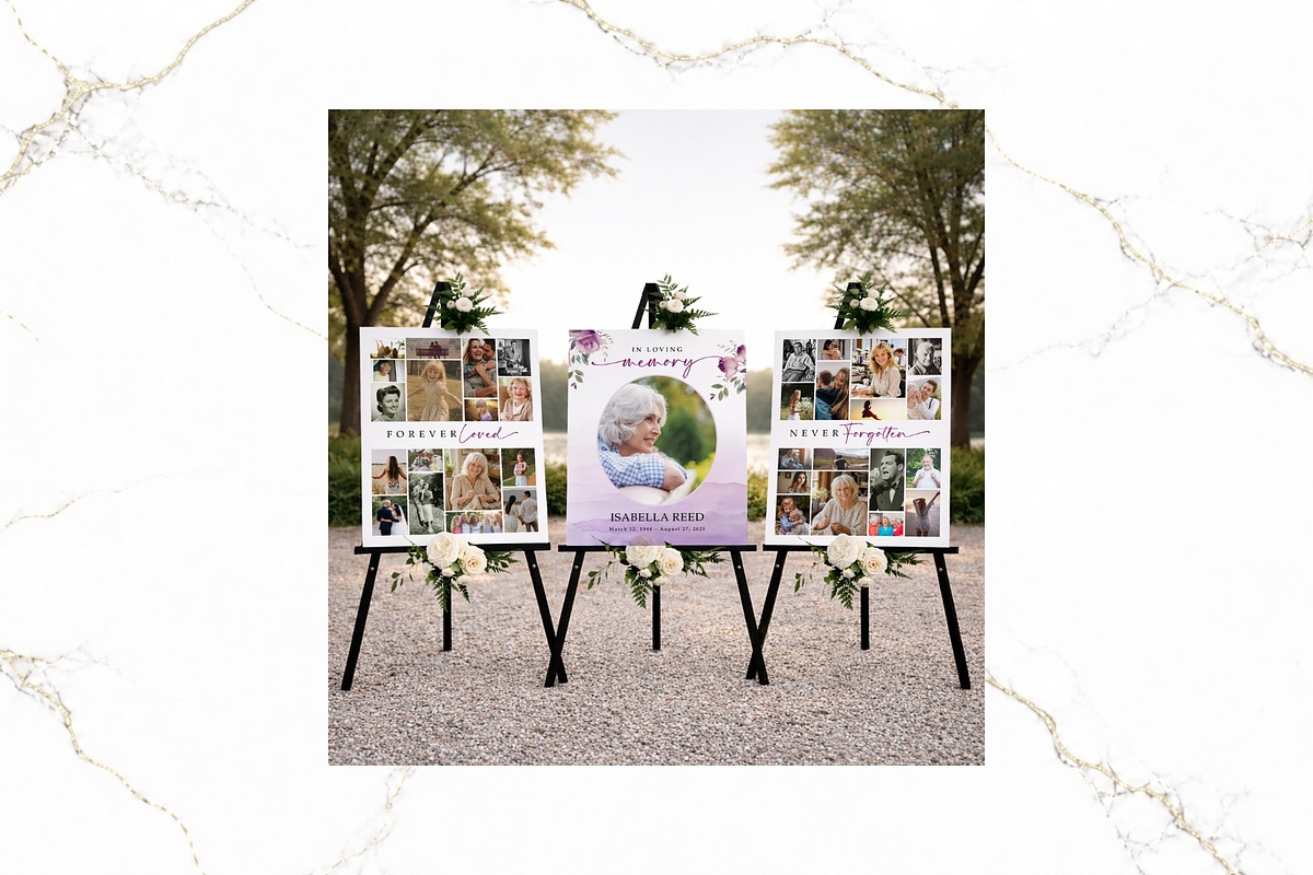 3 Panel Funeral Collage Canva FR009, a Poster Template by TyphoonStudio (Photo 6 of 9)