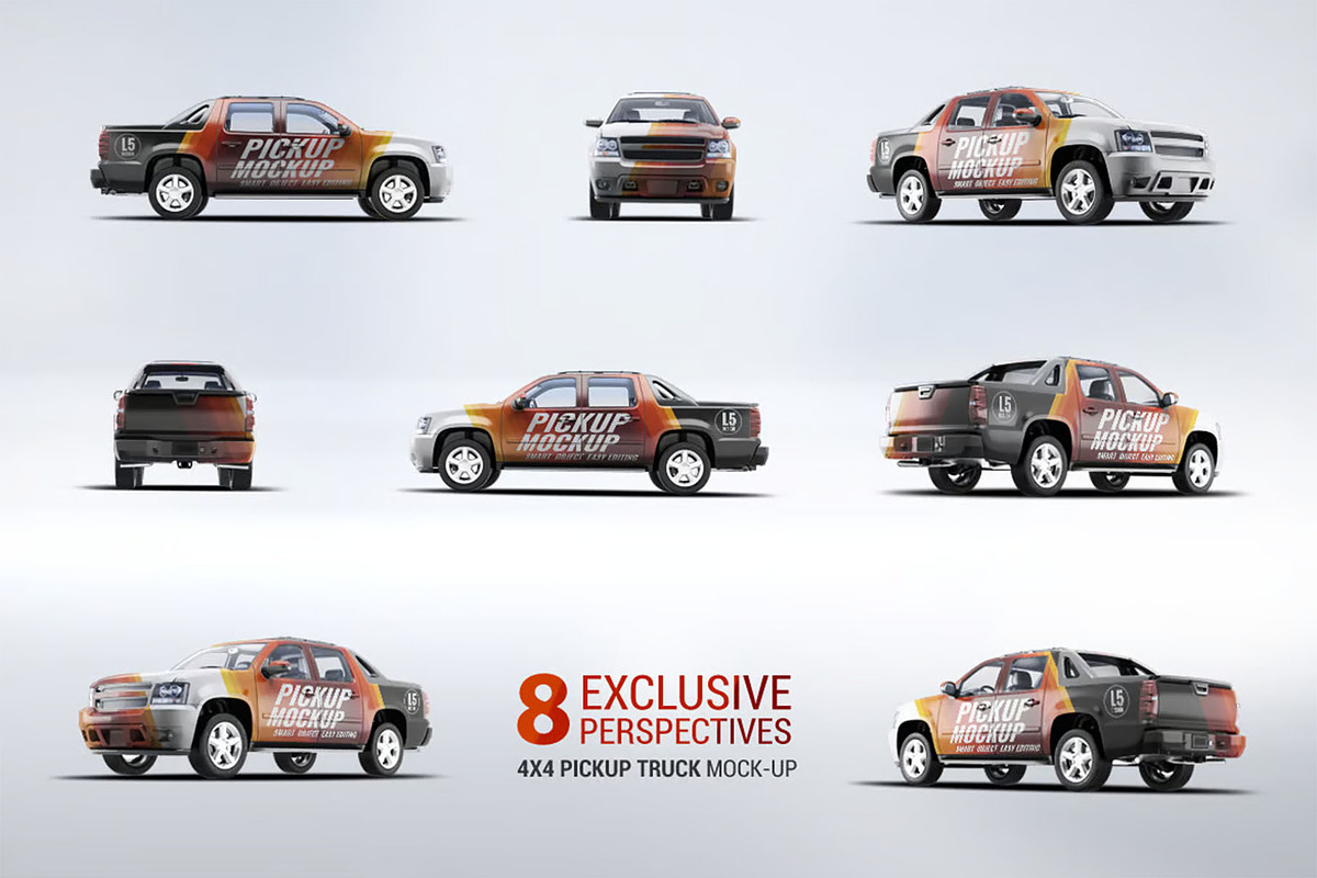 4X4 Pickup Truck Mock-Up, a Product Mockup by Hubzway (Photo 2 of 8)