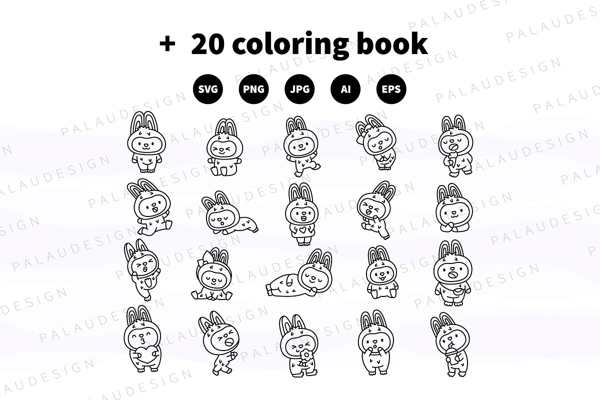 Bunny Monster Clipart Set, an Animal Illustration by Palau (Photo 11 of 12)
