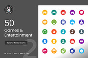 50 Games & Entertainment Flat Round, an Icon by IconBunny (Thumbnail 1 of 2)