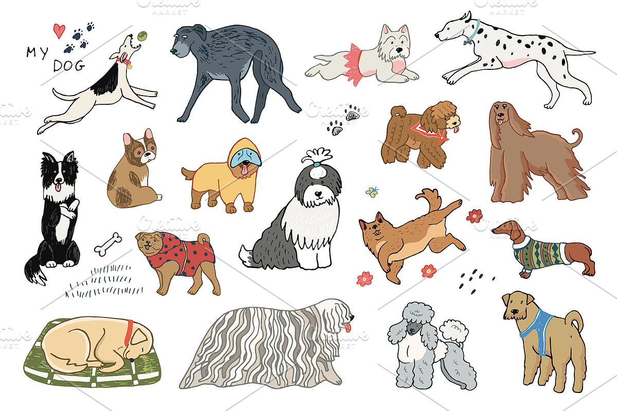 Funny Dogs, an Animal Illustration by GooseFrol (Photo 2 of 14)
