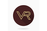 Fine Vector Flat Icon With VR Logo, an Outline Icon by FineArtStudio (Thumbnail 1 of 3)