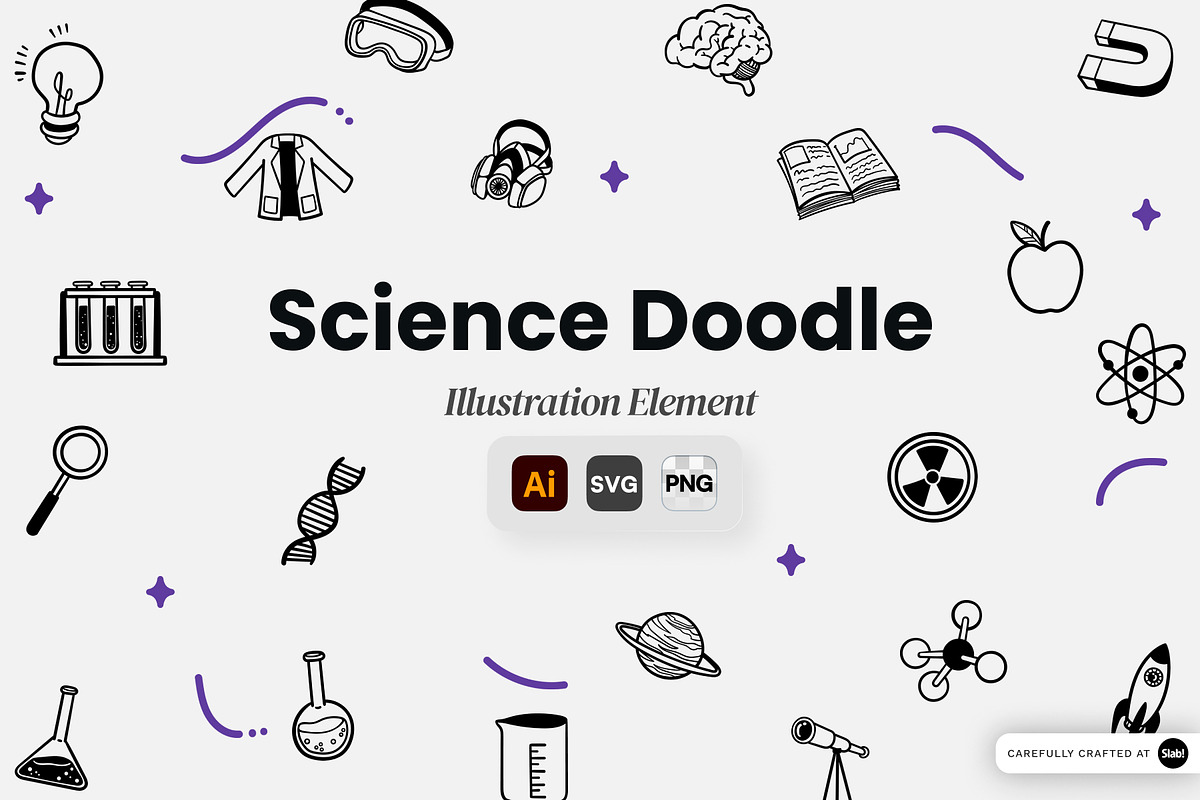 Science Doodle Illustration Element, an Object Graphic by SLAB! Design (Photo 1 of 2)
