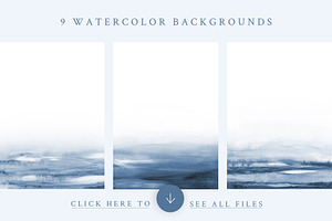 Watercolor Backgrounds - Indigo