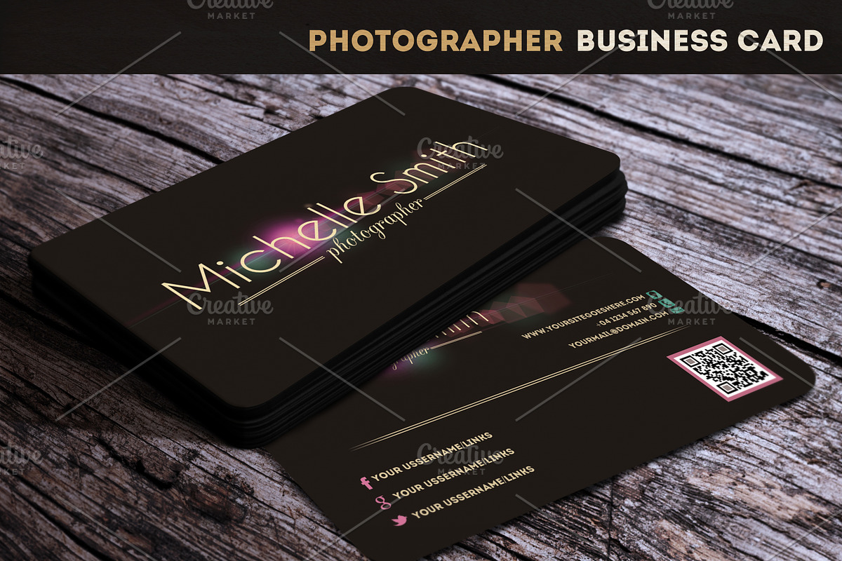 Photographer Business Card, a Business Card Template by Moon Starer Studio