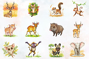 Cute Summer Safari Animals Clipart, an Illustration by RobertsArt (Thumbnail 7 of 7)