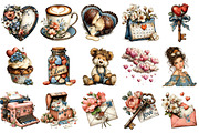 Floral Valentine's Day Clipart, an Illustration by OK Design (Thumbnail 3 of 6)