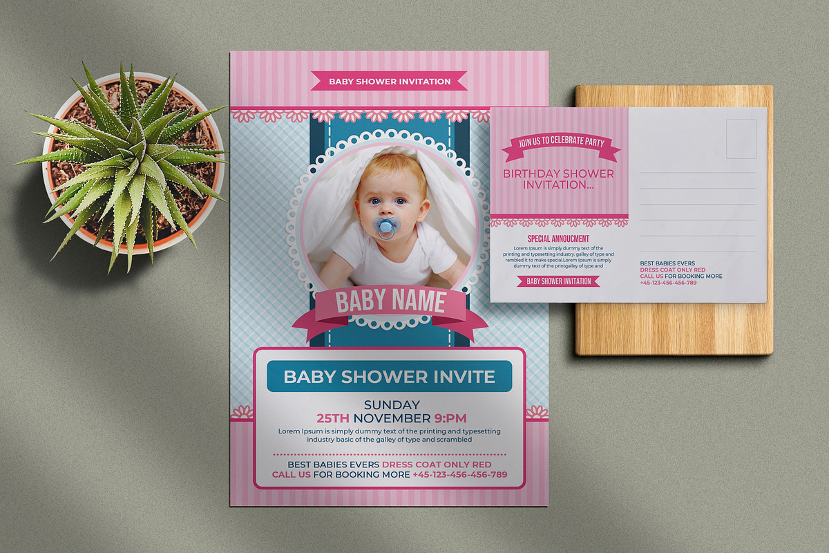 Baby Shower Invitation, an Invitation Template by AfzaalGraphics (Photo 1 of 4)