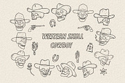 WESTERN SKULL (SVG, VECTOR, PNG), an Illustration by Ben studio (Thumbnail 1 of 4)
