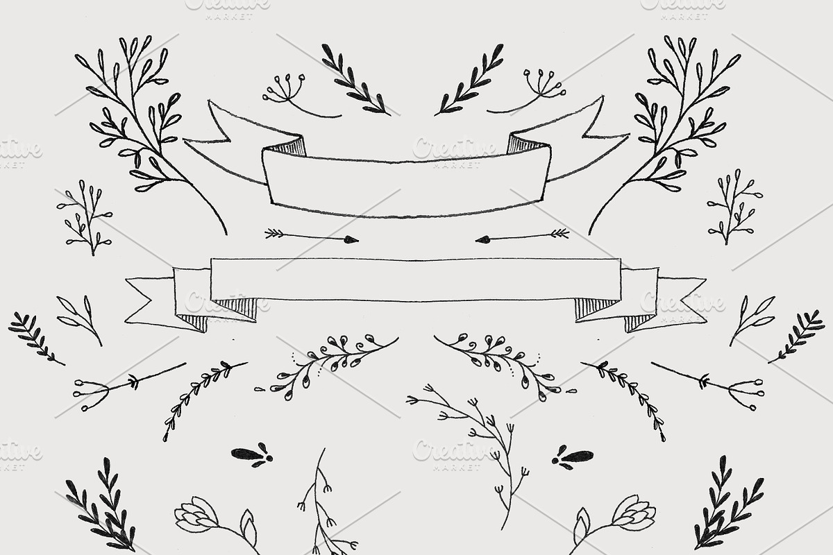 Hand-sketched Vector mini pack, an Illustration by OhEverythingHandmade
