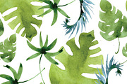 watercolor tropical leaves, patterns, an Illustration by Olesya Morokhovets (Thumbnail 9 of 11)