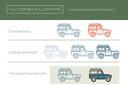 4x4, camper & caravan icons, an Outline Icon by the cabin supply co (Thumbnail 3 of 5)