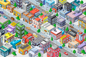 Isometric City Vector Megapolis