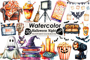 Watercolor Halloween Movie Night, an Illustration by Black Bird Studio (Thumbnail 1 of 6)