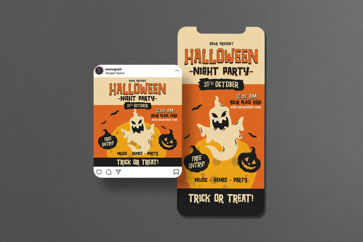 Halloween Party Flyer Set, a Flyer Template by monogrph (Photo 3 of 4)