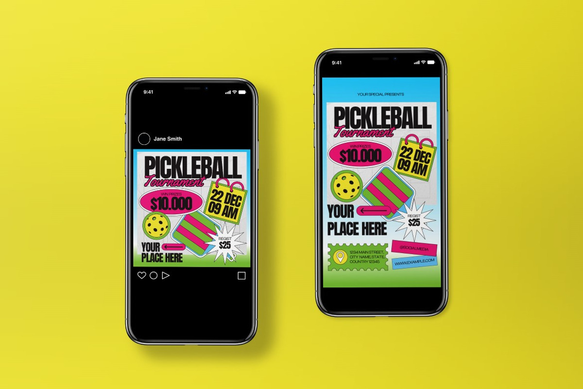 Pickleball Tournament Flyer Set, a Flyer Template by graphicook (Photo 6 of 6)