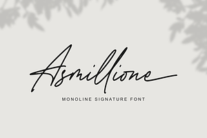 Asmillione - Monoline Signature Font