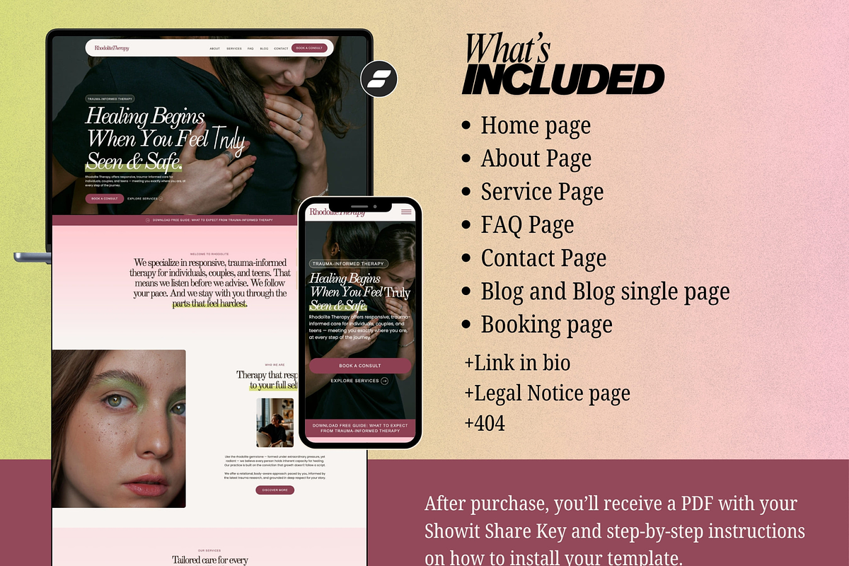 Showit Website template Therapist, an App Template by Digital&Chic (Photo 3 of 8)