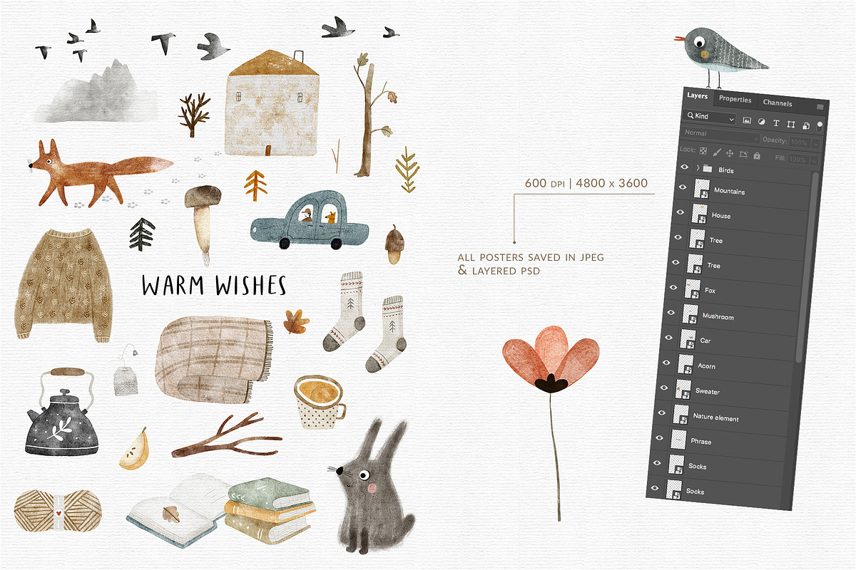 2 SEASONS | 324 elements, an Animal Illustration by Oksana Stepova (Photo 6 of 17)