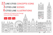 Collection of cities line art, a Graphic by Lana Samokhina (Thumbnail 1 of 16)