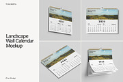Landscape Wall Calendar Mockup, a Product Mockup by Tokobeta (Thumbnail 1 of 9)