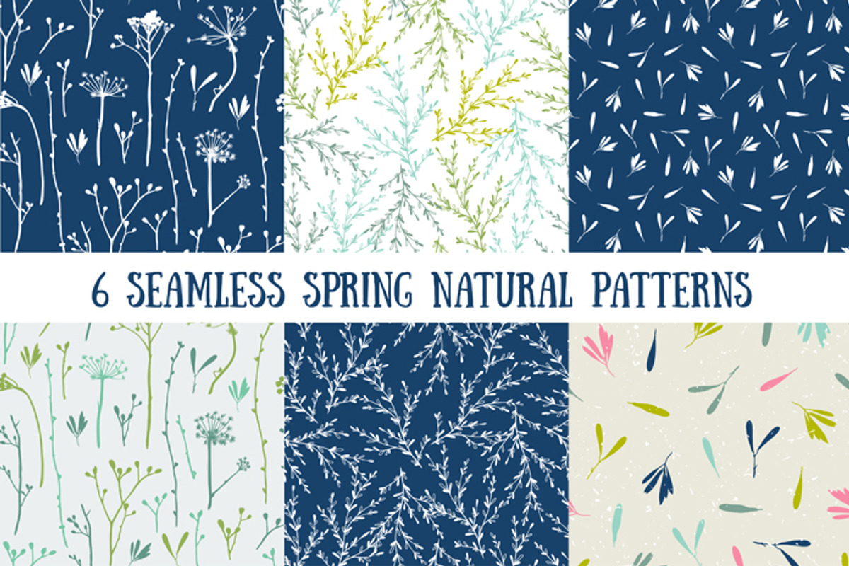 Natural spring seamless patterns, a Pattern Graphic by Alenkakarabanova