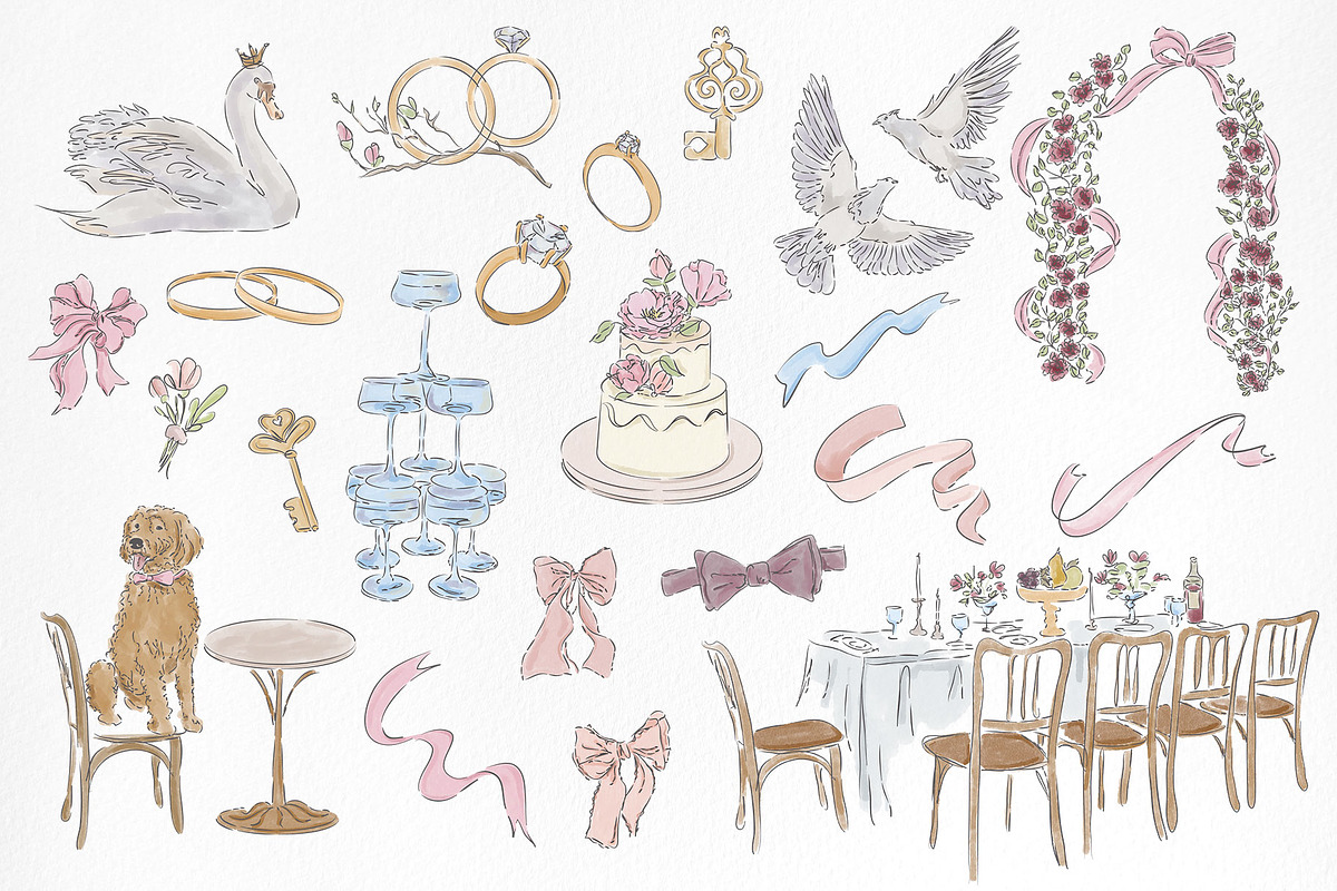 Rooted Romance. Wedding Line Art Kit, an Object Graphic by Mio Buono (Photo 11 of 16)