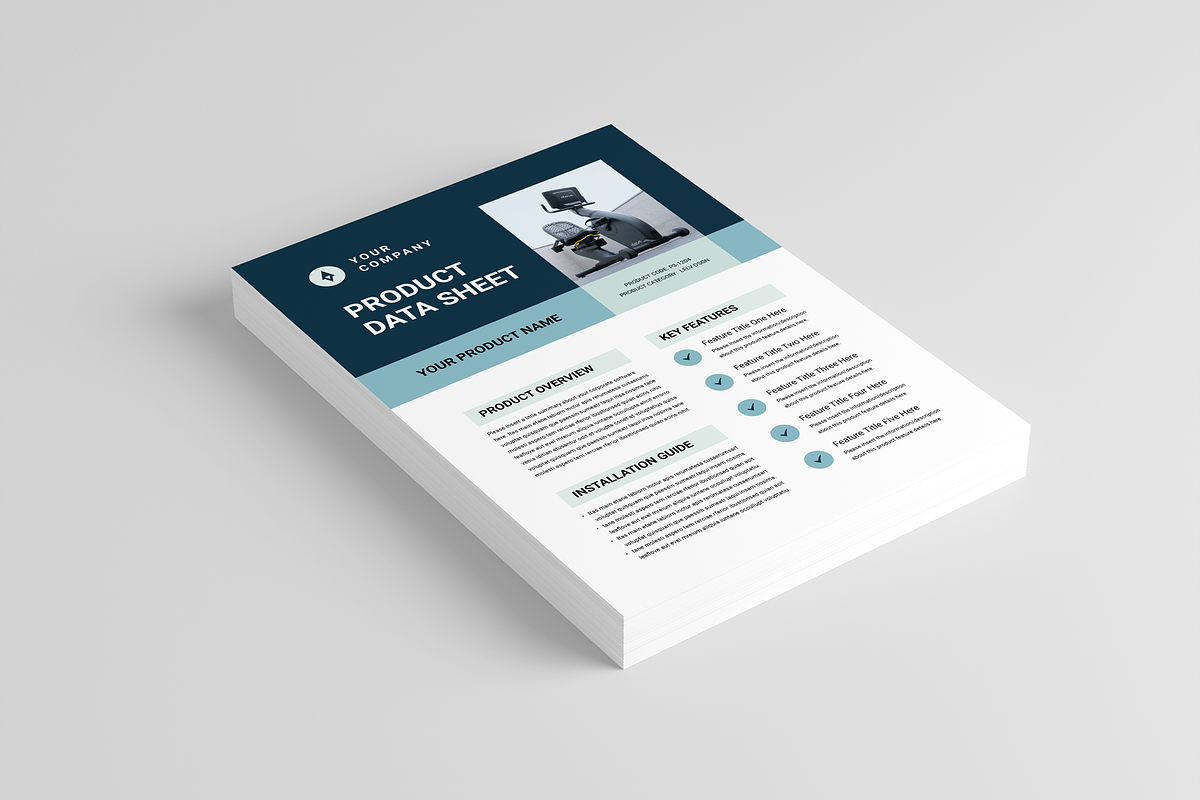 Product Data Sheet, a Flyer Template by Leaflove