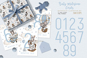 Watercolor Set Baby Milestone Cards, an Animal Illustration by ViktoriyaD (Thumbnail 4 of 5)