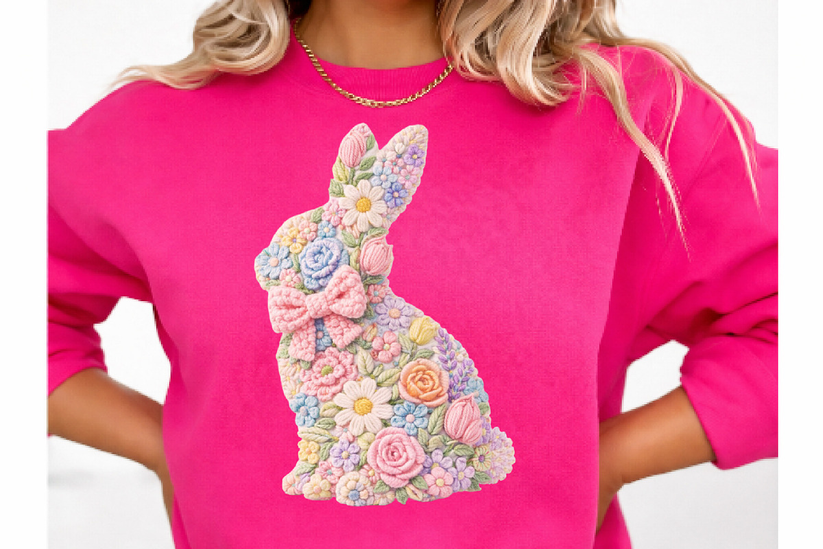 Faux Yarn Easter Bunny Png, an Illustration by Watercolor design (Photo 3 of 6)