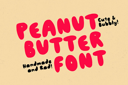 Peanut Butter Bubble Font, a Sans Serif Font by Lemonade Pixel