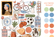 Watercolor Dutch Clipart PNG Holland, a Decorative Illustration by Lenninator Digital (Thumbnail 2 of 8)