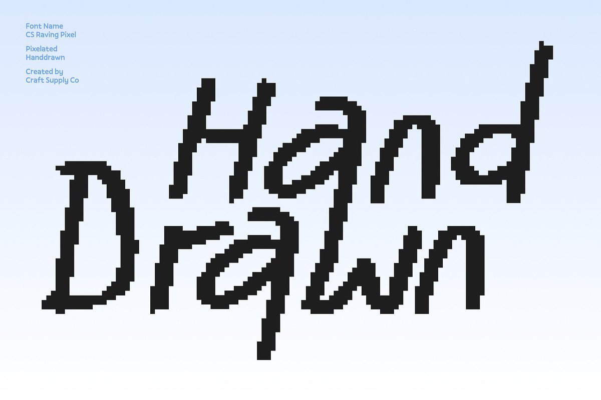 CS Raving Pixel, a Sans Serif Font by Craft Supply Co. (Photo 2 of 8)