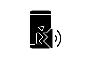 Speaker Not Working Black Glyph Icon