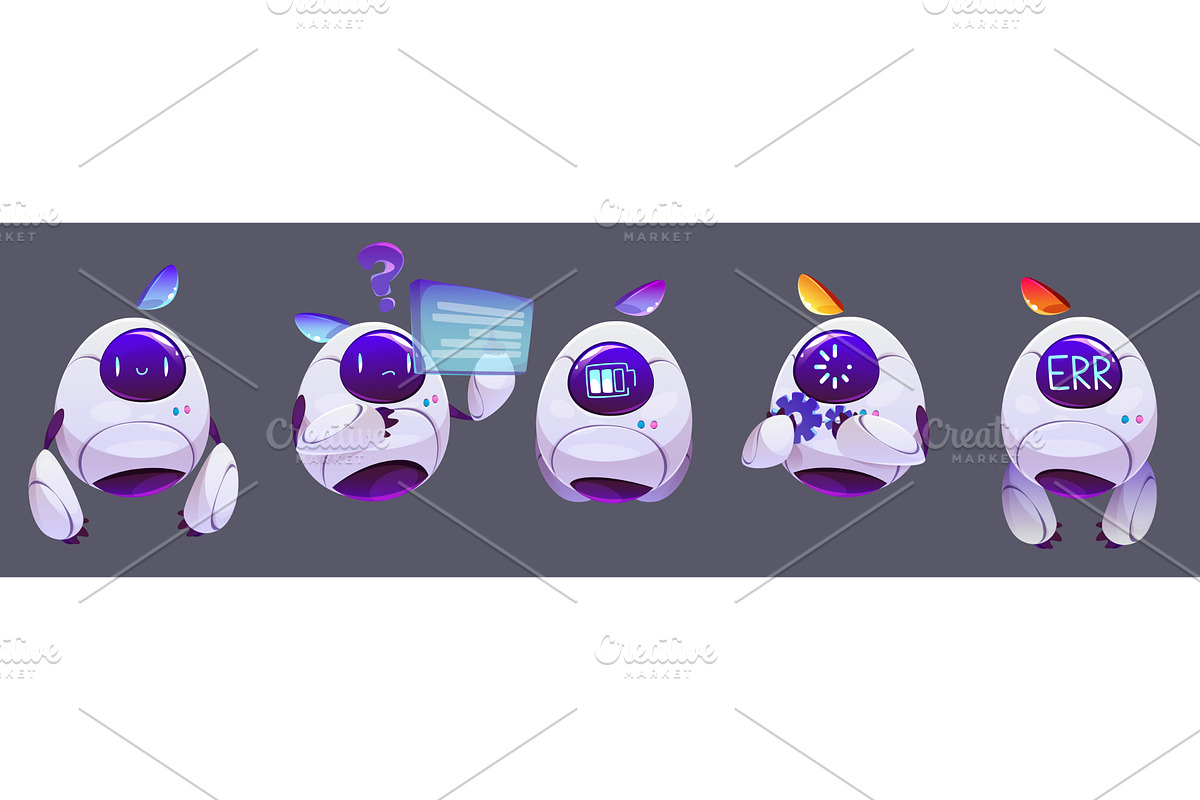 Chatbot AI character set, a Technology Illustration by art PVP - market