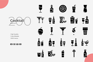 Cocktail Solid Icons, a Solid Icon by Bloodline
