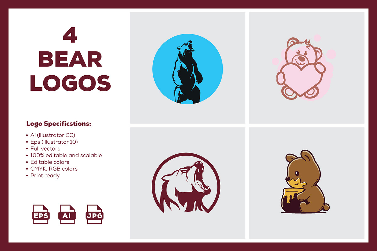 Bear Logo, a Branding & Logo Template by Esrastion