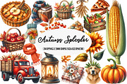 Watercolor Autumn Splendor Clipart, an Illustration by Daily.Designs (Thumbnail 1 of 5)